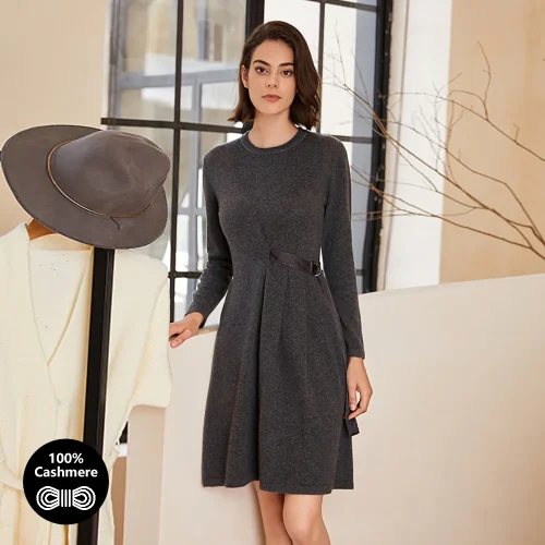 High-Quality-Luxury-Clothing-Ladies-Design-12gg-100-Consinee-Cashmere-Casual-Midi-Dress-For-Women-Elegant