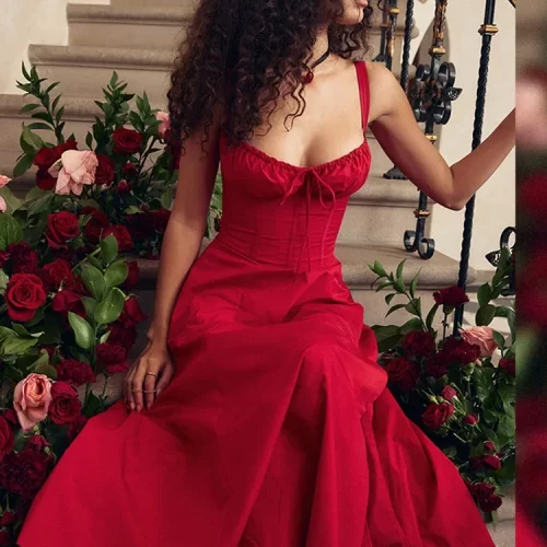 suninheart-Elegant-A-Line-Midi-Dress-Sexy-Spaghetti-Strap-Lace-Up-Red-Holiday-Party-Dresses-Summer